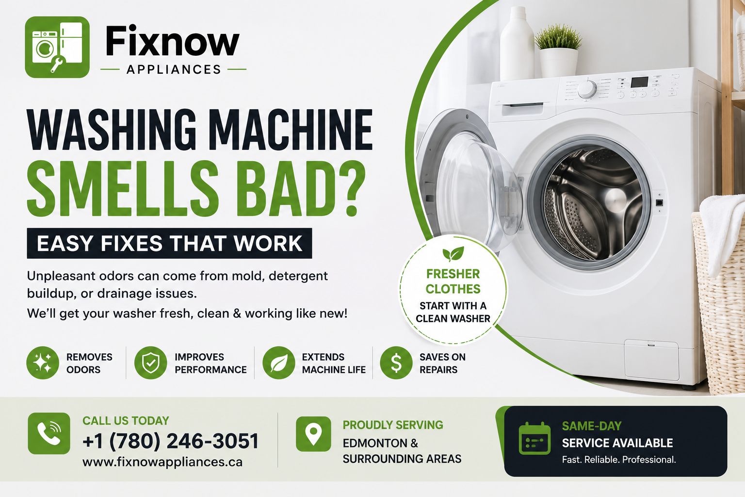 Washing Machine Smells Bad? Easy Fixes That Work | FixNow Appliances